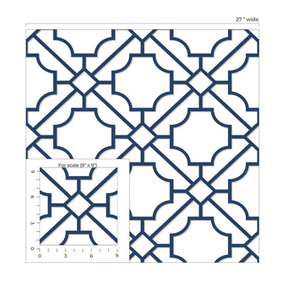 product image for Lattice Geo Peel & Stick Wallpaper in Navy Blue 85