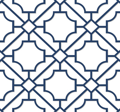 product image of Lattice Geo Peel & Stick Wallpaper in Navy Blue 571