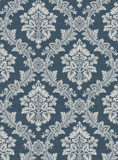 product image for Seaside Damask Peel & Stick Wallpaper in Denim Blue 46