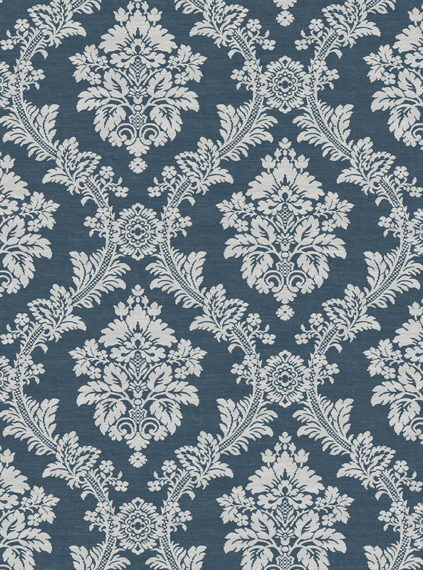 media image for Seaside Damask Peel & Stick Wallpaper in Denim Blue 272