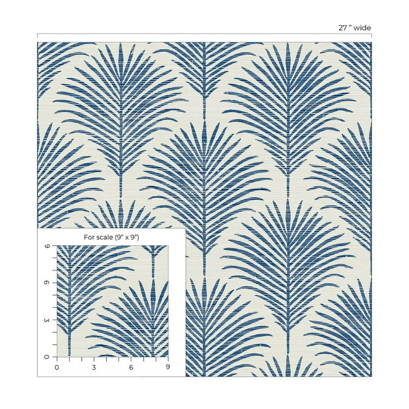 media image for Grassland Palm Peel & Stick Wallpaper in Coastal Blue 272