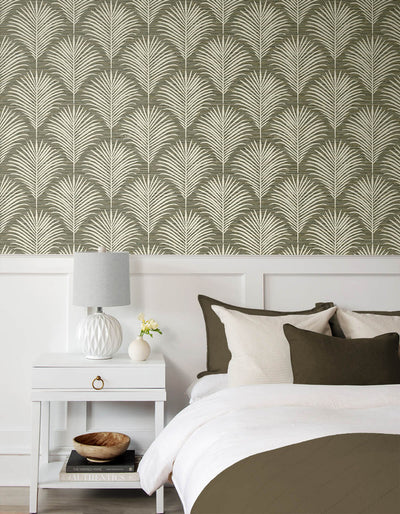 product image for Grassland Palm Peel & Stick Wallpaper in Charcoal & Sand 84