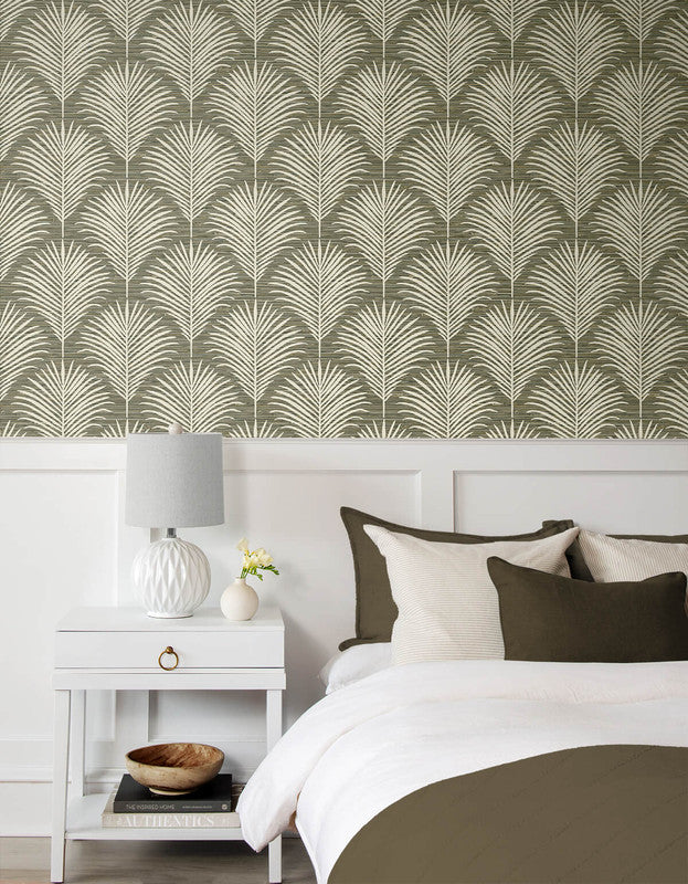 media image for Grassland Palm Peel & Stick Wallpaper in Charcoal & Sand 22