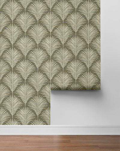 product image for Grassland Palm Peel & Stick Wallpaper in Charcoal & Sand 83