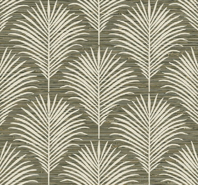 media image for Grassland Palm Peel & Stick Wallpaper in Charcoal & Sand 227