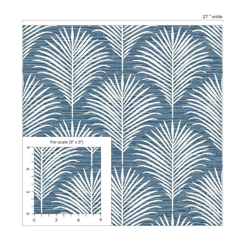 media image for Grassland Palm Peel & Stick Wallpaper in Blue Lagoon 260