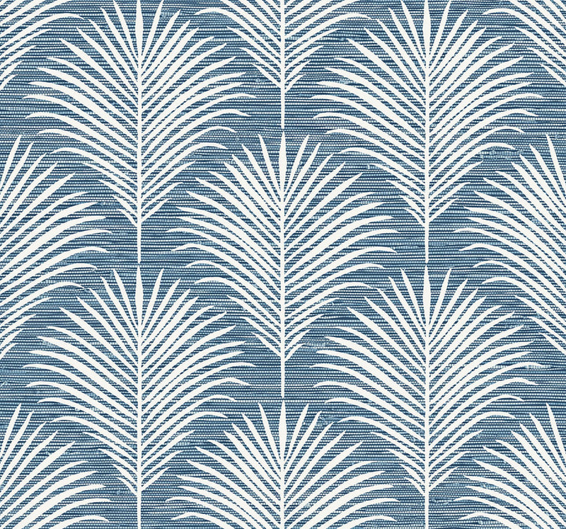 media image for Grassland Palm Peel & Stick Wallpaper in Blue Lagoon 220