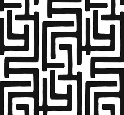 product image for Graphic Maze Peel & Stick Wallpaper in Black 33