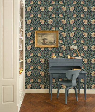 product image for Pimpernel Garden Peel & Stick Wallpaper in Bluestone & Clay 20