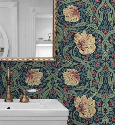 product image for Pimpernel Garden Peel & Stick Wallpaper in Bluestone & Clay 53