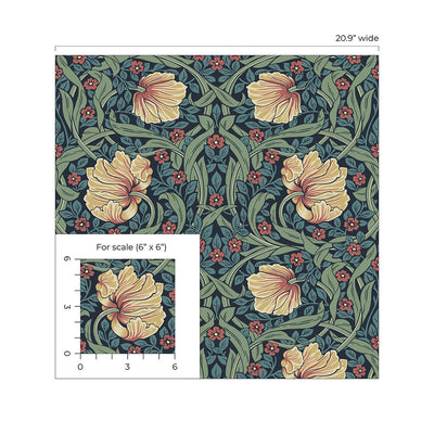 product image for Pimpernel Garden Peel & Stick Wallpaper in Bluestone & Clay 64