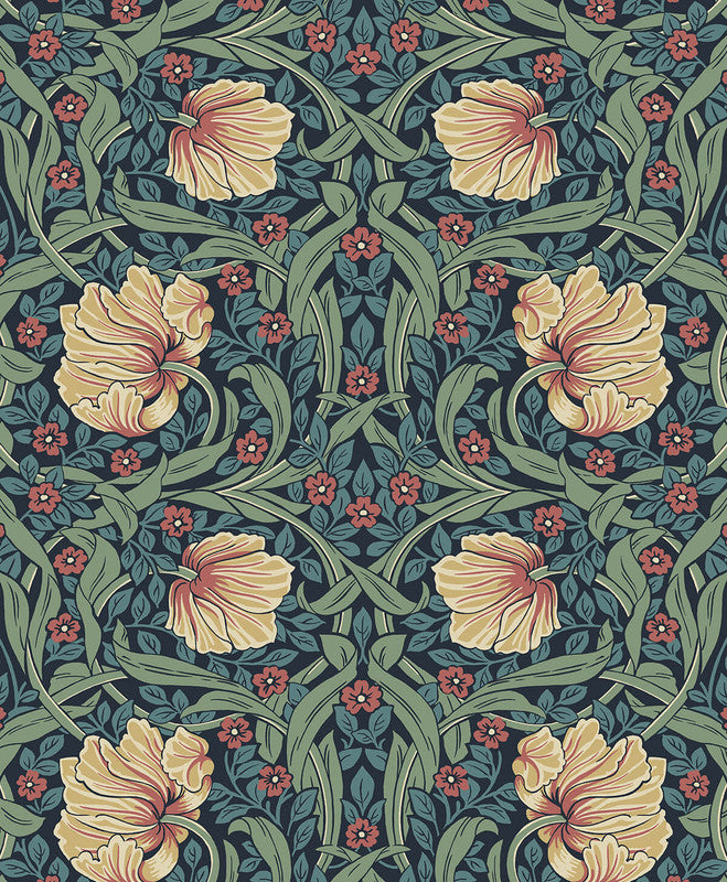 media image for Pimpernel Garden Peel & Stick Wallpaper in Bluestone & Clay 298