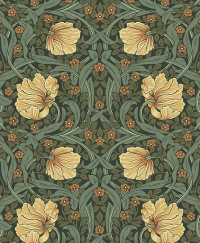 product image for Pimpernel Garden Peel & Stick Wallpaper in Meadow Green & Amber 96