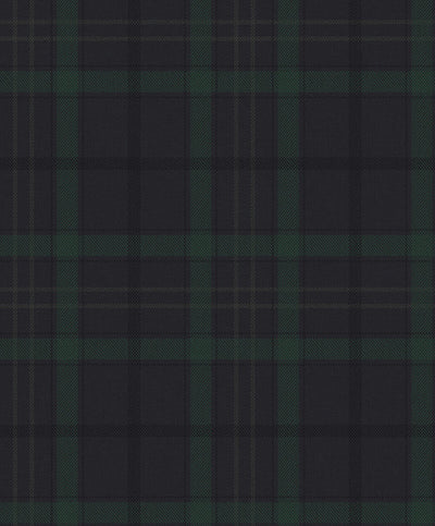 product image of Tailor Plaid Peel & Stick Wallpaper in Dark Blue & Evergreen 534