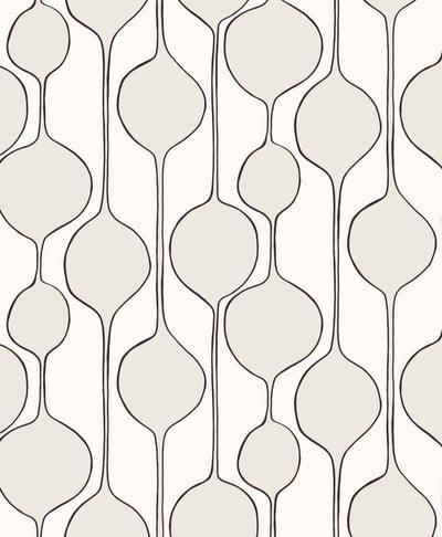 product image for Bubble Stripe Peel & Stick Wallpaper in Marshmallow 52