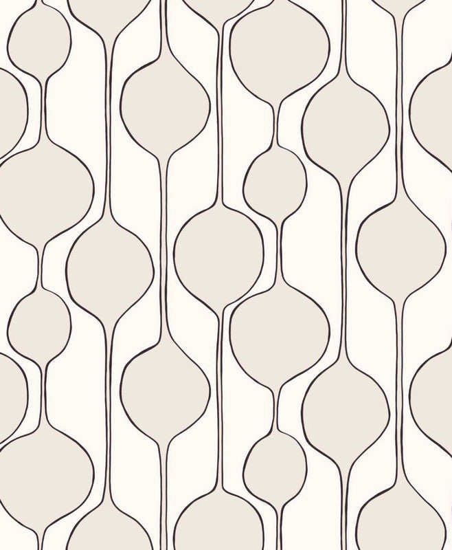 media image for Bubble Stripe Peel & Stick Wallpaper in Marshmallow 258