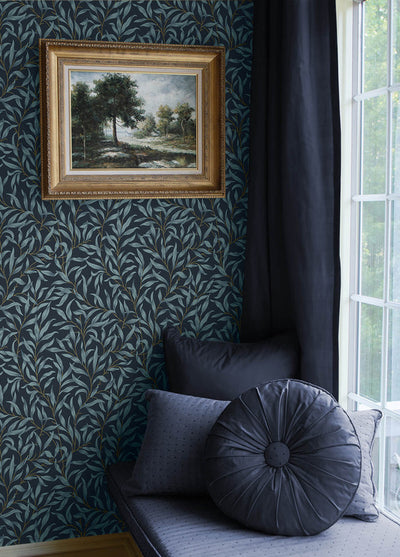 product image for Willow Trail Peel & Stick Wallpaper in Aegean Blue 1