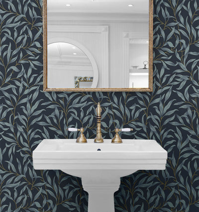 product image for Willow Trail Peel & Stick Wallpaper in Aegean Blue 62