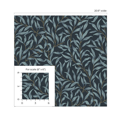 product image for Willow Trail Peel & Stick Wallpaper in Aegean Blue 32