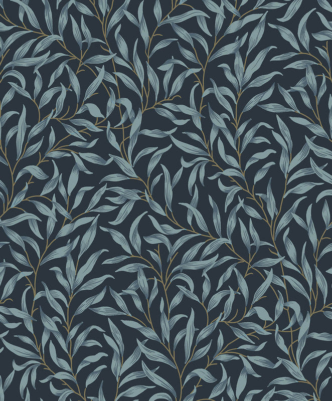 media image for Willow Trail Peel & Stick Wallpaper in Aegean Blue 282