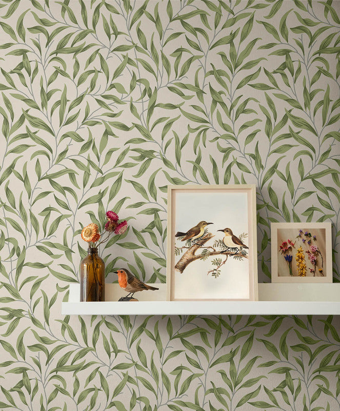 media image for Willow Trail Peel & Stick Wallpaper in Sprig Green 271