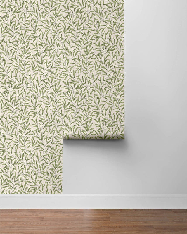 media image for Willow Trail Peel & Stick Wallpaper in Sprig Green 259