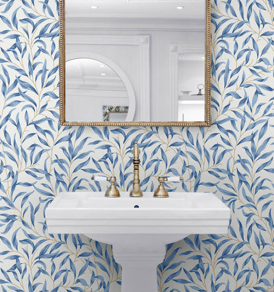 product image for Willow Trail Peel & Stick Wallpaper in Blue Lake 35