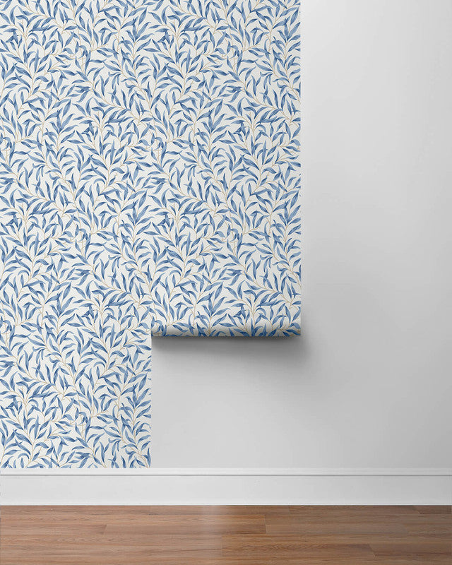 media image for Willow Trail Peel & Stick Wallpaper in Blue Lake 232