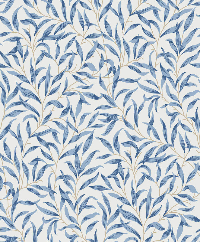 media image for Willow Trail Peel & Stick Wallpaper in Blue Lake 20