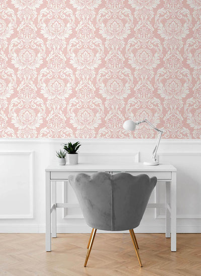 product image for Cora Damask Peel & Stick Wallpaper in Light Pink 85