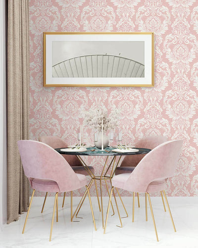 product image for Cora Damask Peel & Stick Wallpaper in Light Pink 6