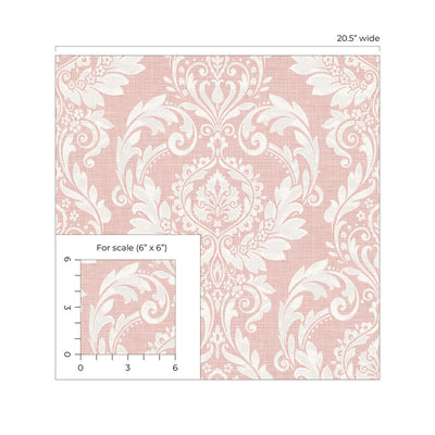 product image for Cora Damask Peel & Stick Wallpaper in Light Pink 5