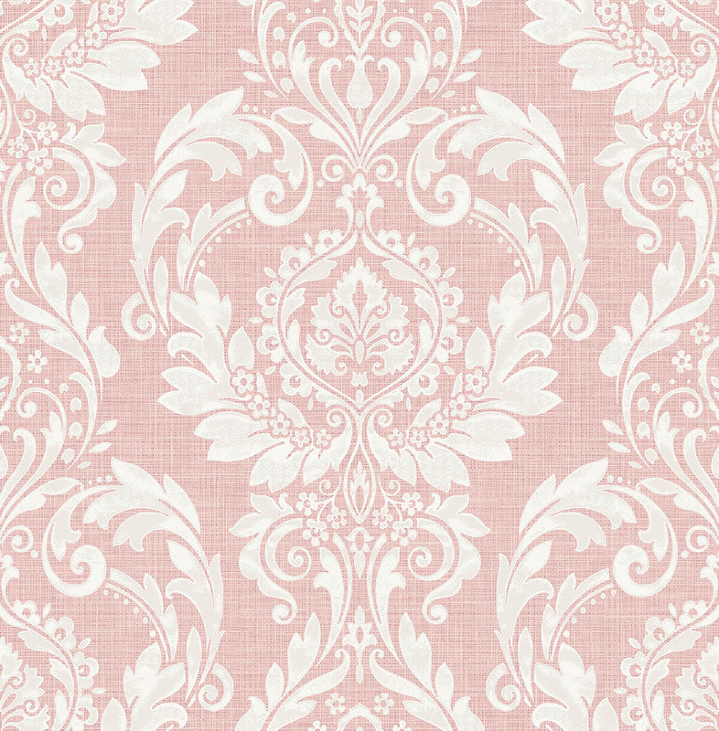 media image for Cora Damask Peel & Stick Wallpaper in Light Pink 213