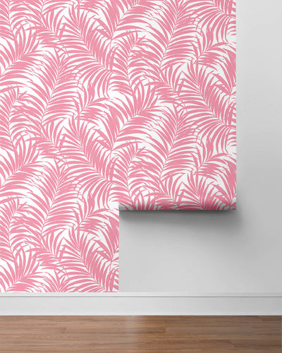 product image for Beach Palm Peel & Stick Wallpaper in Pink 4