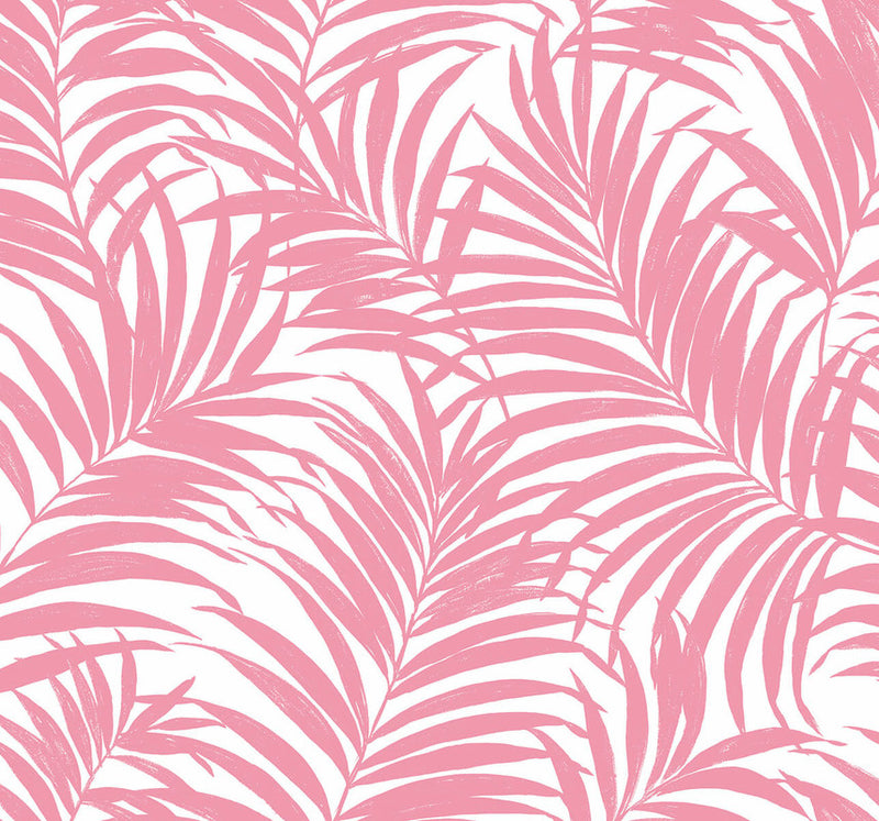 media image for Beach Palm Peel & Stick Wallpaper in Pink 267