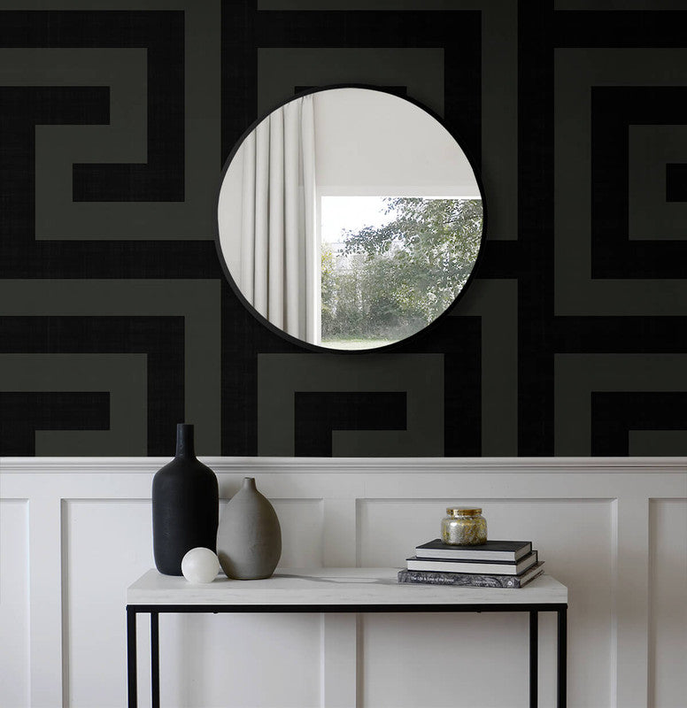 media image for Maze Geo Peel & Stick Wallpaper in Ebony & Graphite 253