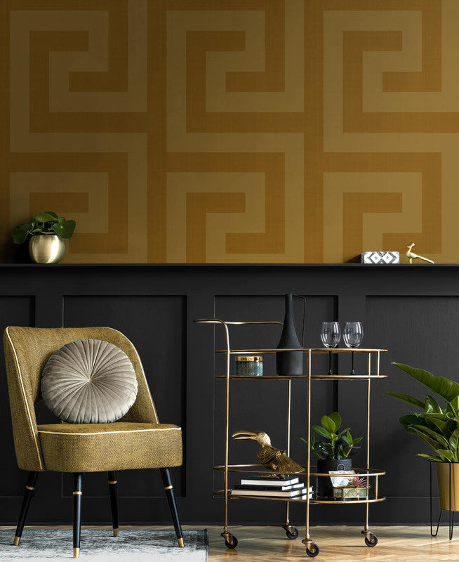 media image for Maze Geo Peel & Stick Wallpaper in Antique Gold 259