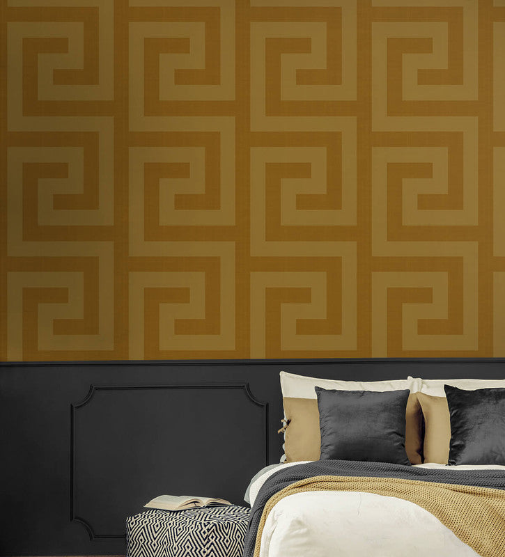 media image for Maze Geo Peel & Stick Wallpaper in Antique Gold 211