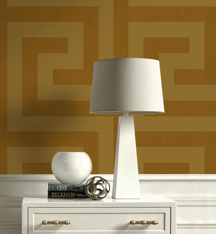 media image for Maze Geo Peel & Stick Wallpaper in Antique Gold 290