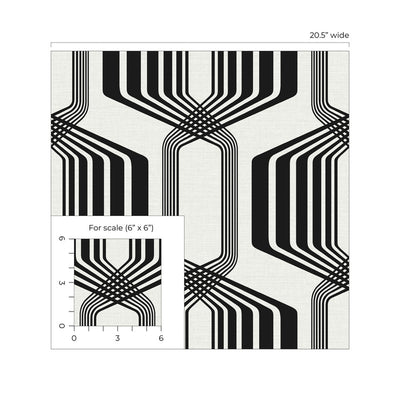 product image for Striped Geo Peel & Stick Wallpaper in Ebony 29