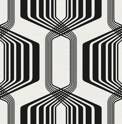 product image for Striped Geo Peel & Stick Wallpaper in Ebony 75