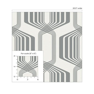 product image for Striped Geo Peel & Stick Wallpaper in Metallic Silver 77