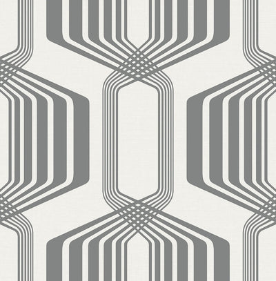 product image for Striped Geo Peel & Stick Wallpaper in Metallic Silver 15