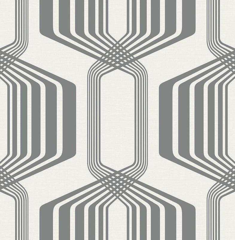 media image for Striped Geo Peel & Stick Wallpaper in Metallic Silver 213