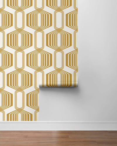 product image for Striped Geo Peel & Stick Wallpaper in Metallic Gold 88