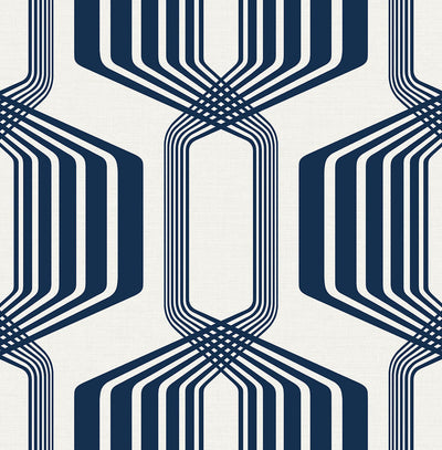 product image of Striped Geo Peel & Stick Wallpaper in Blue Sapphire 511