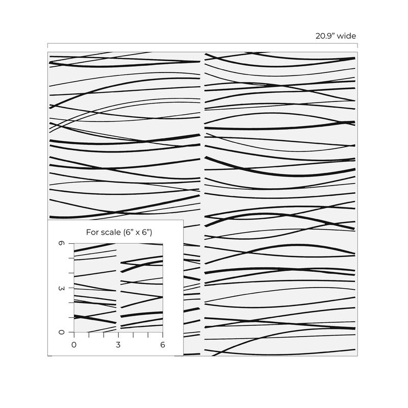 media image for Wave Lines Peel & Stick Wallpaper in Black 249