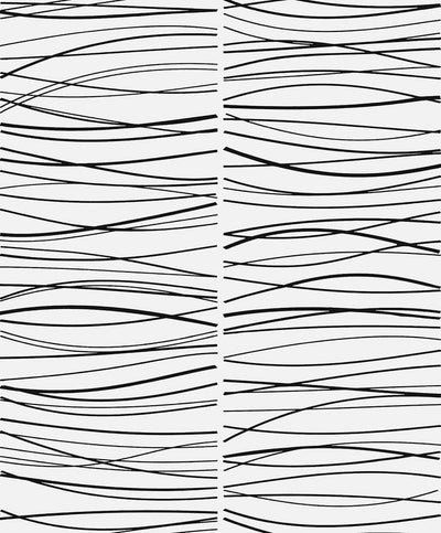 product image for Wave Lines Peel & Stick Wallpaper in Black 10