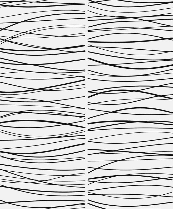 media image for Wave Lines Peel & Stick Wallpaper in Black 256