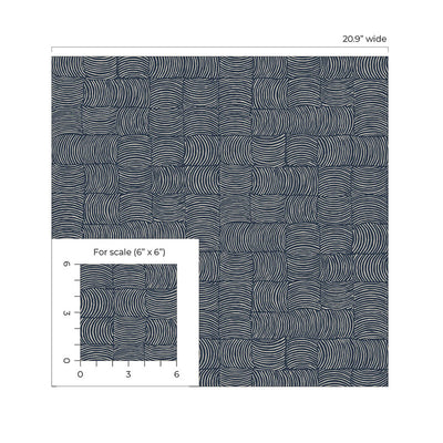 product image for Organic Squares Peel & Stick Wallpaper in Blue Denim 13